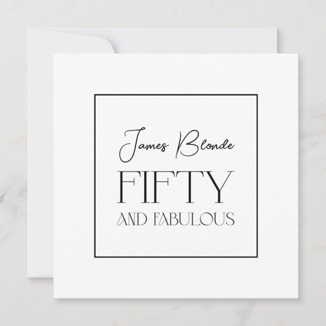 Moderne Elegant Unisex Fiftieth Birthday Party Einladung (Vorderseite)