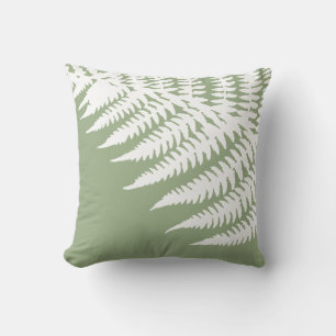 Moderne Elegant White Fern Sage Green Kissen
