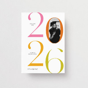 Moderne elegante 2026 kühne Retro-Foto-Abschlussfe Einladung