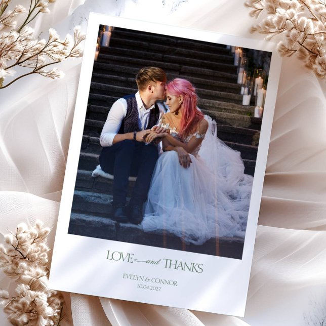 Moderne Elegante 2 Fotos Typografie-Nachricht Hoch Dankeskarte (Von Creator hochgeladen)