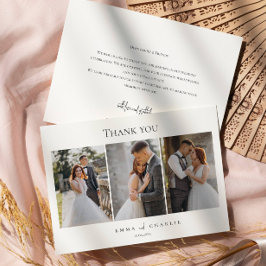 Moderne Elegante 3 Fotos Typografie-Nachricht Hoch Dankeskarte