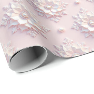 Moderne elegante "3D"-Optik Hochzeits-Blumen-Gesch Geschenkpapier