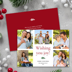 Moderne elegante 5-Foto-Collage Frohe Weihnachten