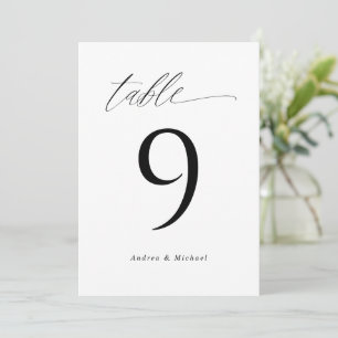 Moderne elegante 5x7-Hochzeitstischnummern Einladung