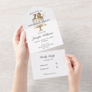 Moderne, elegante 70. All-in-One-Einladung All In One Einladung