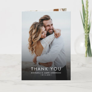 Moderne Elegante 7-Foto-Hochzeit Dankeskarte