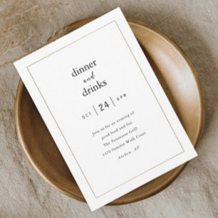 Moderne elegante Abendessen- und Getränke-Veransta Einladung