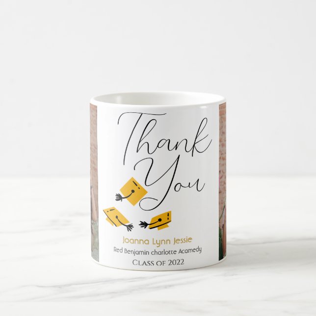 Moderne elegante Abschluss-Goldkappe dank Script Kaffeetasse (Mittel)