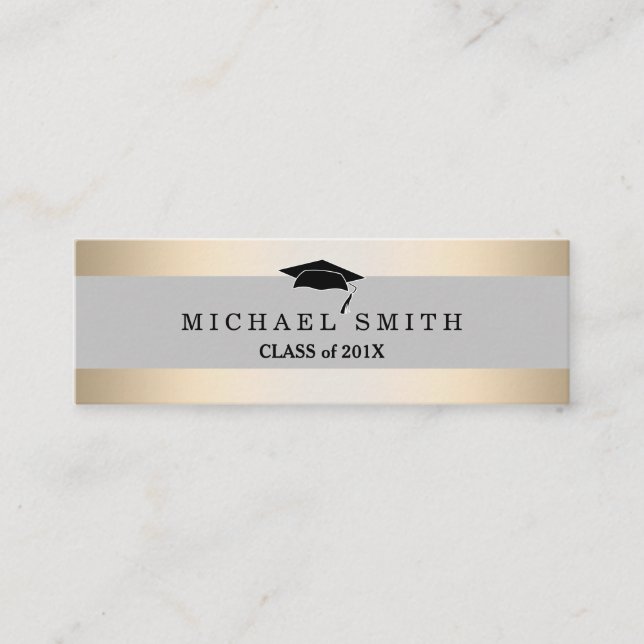 Moderne Elegante Abschluss Name Card Telefonnummerkarte (Vorderseite)