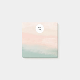 Moderne elegante Abstrakt Peach Aquamarin texturie Post-it Klebezettel