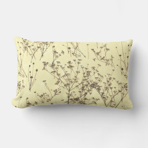 Moderne elegante Abstrakte Beige Creme Wildblumen Lendenkissen