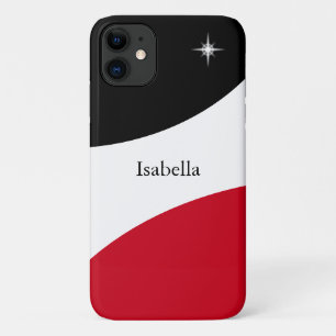 Moderne elegante Abstrakte Schwarz-, Rot- und Weiß Case-Mate iPhone Hülle
