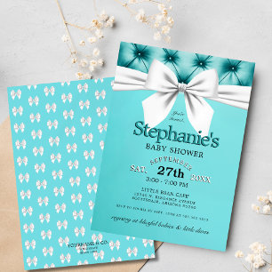 Moderne Elegante Aqua Blue Tiffany Babydusche Einladung