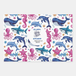 Moderne, elegante Aquarellbrunnen Kinderdusche Geschenkpapier Set