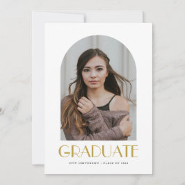Moderne Elegante Arch Foto White Graduation Party Einladung