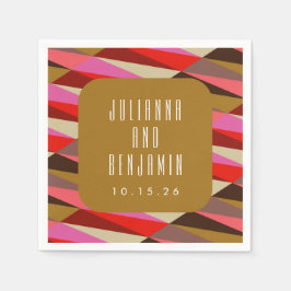 Moderne Elegante Art Deco Geometrische Hochzeit Serviette