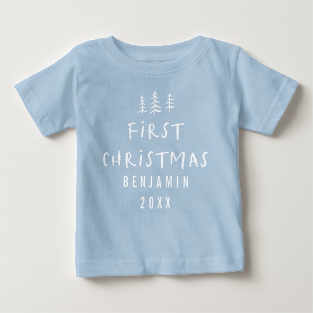 moderne, elegante Baby First Weihnachten Baby T-shirt (Vorderseite)