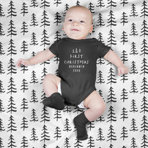 moderne, elegante Baby First Weihnachten Strampler