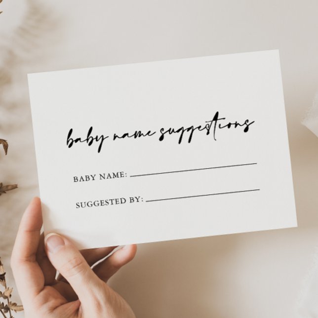 Moderne elegante Baby Name Suggestions Card (Von Creator hochgeladen)