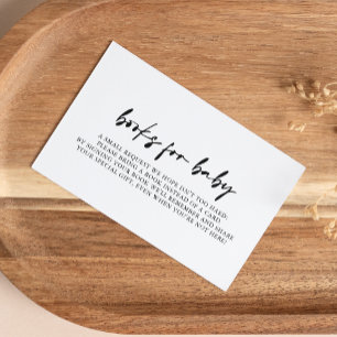 Moderne Elegante Babydusche Buchanfrage Begleitkarte