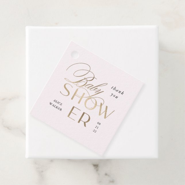 moderne, elegante Babydusche Geschenkanhänger (Beispiel)