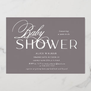 moderne elegante Babyparty-Folie-Einladung im Skri Folieneinladung