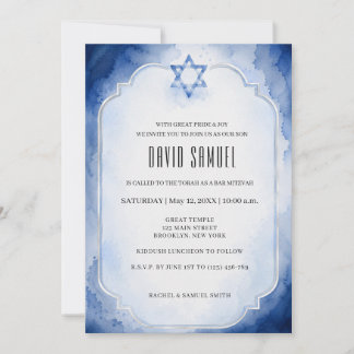 Moderne elegante Bar Mitzwa Einladung