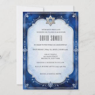 Moderne elegante Bar Mitzwa Einladung