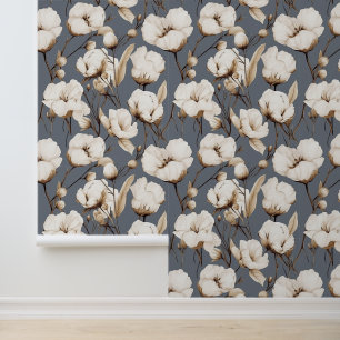 Moderne elegante Baumwollmuster-Blume Tapete