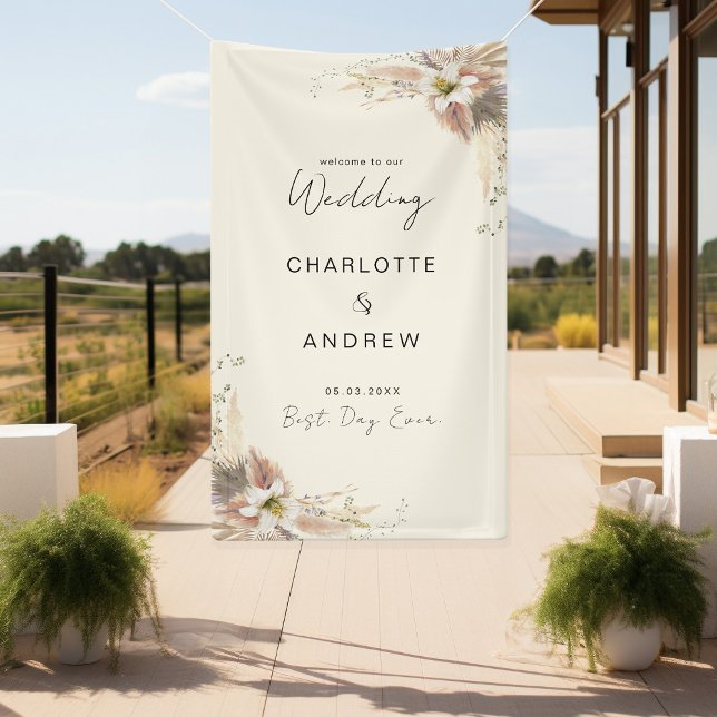 Moderne, elegante, beige Hochzeit Banner (Von Creator hochgeladen)