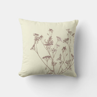 Moderne elegante beige Wiesenblumen Kissen