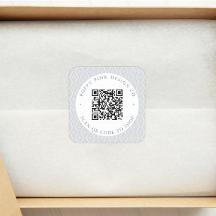 Moderne elegante benutzerdefinierte QR-Code-Shop-A Quadratischer Aufkleber