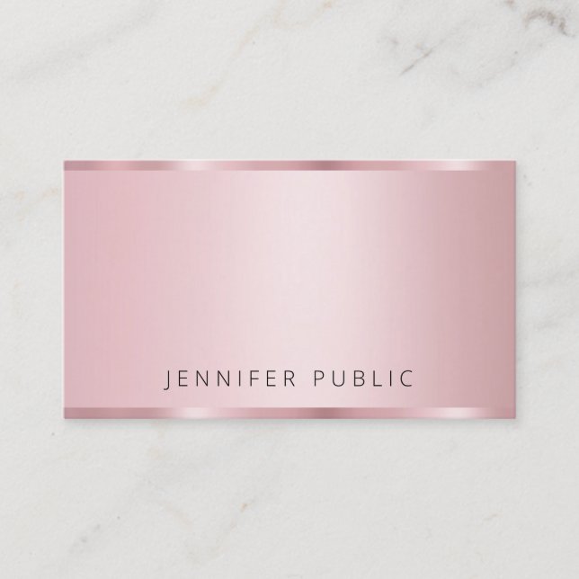 Moderne elegante Beruflich Template Rose Gold Visitenkarte (Vorderseite)