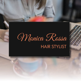 Moderne Elegante Berufliche Coral Black Visitenkarte