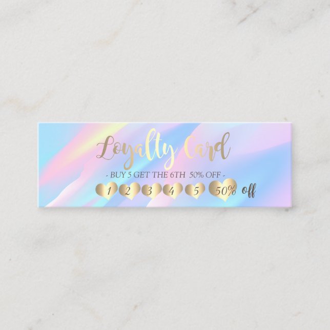 Moderne, elegante Berufliche Herzen holograaphisch Treuekarte