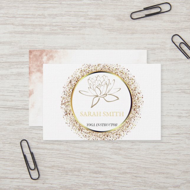 Moderne Elegante Berufliche Lotus Blume Business Visitenkarte (Vorderseite/Rückseite Beispiel)