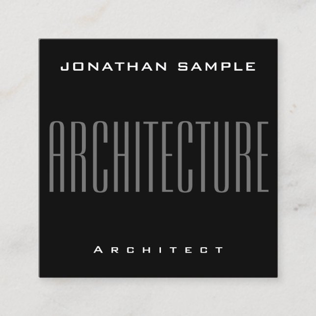 Moderne elegante Berufliche Unternehmensarchitektu Quadratische Visitenkarte (Vorderseite)