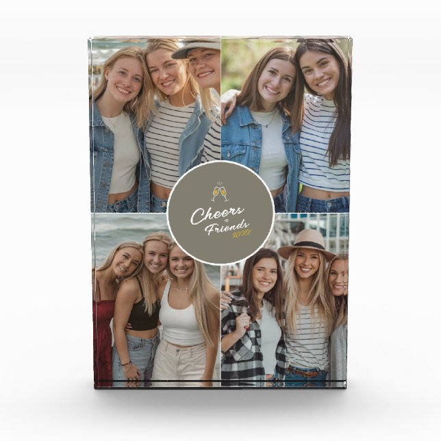 Moderne Elegante Best Friends Stilvolle Bestien Fotoblock (Vorderseite)