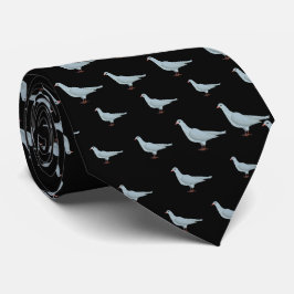 Moderne elegante Black Dove Nahtloses Muster Krawatte