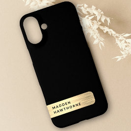 Moderne, elegante Black Gold Imitats mit gegossene iPhone 16 Plus Hülle