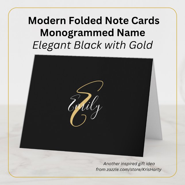 Moderne elegante Black Gold Monogram Script Name (Von Creator hochgeladen)