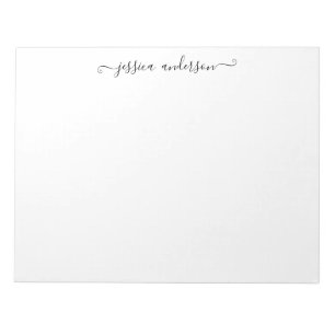 Moderne Elegante Black Gray Feminine Girly Script Notizblock