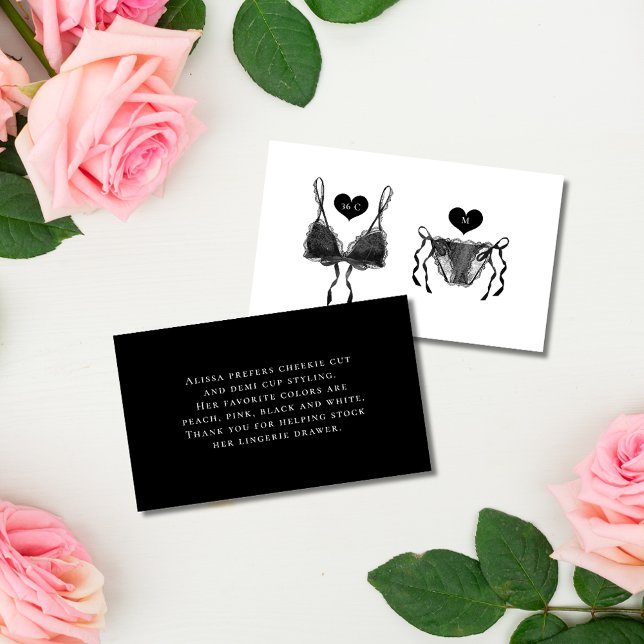 Moderne elegante Black Lingerie Dusche Begleitkarte (Von Creator hochgeladen)