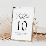 Moderne elegante Black Script-Hochzeitsskripte-Tis<br><div class="desc">Moderne, minimalistische Hochzeitskarten mit modernem, schwarzem Schriftzeichen mit "Table" in moderner Kalligraphie-Schrift. Das Design weist einen weißen Hintergrund oder eine Farbe Ihrer Wahl auf. Das Design wiederholt sich auf der Rückseite. Um die Tischkarten zu bestellen: Fügen Sie Ihren Namen, Ihr Hochzeitstag und Ihre Tischnummer hinzu. Fügen Sie jede Nummer einzeln...</div>