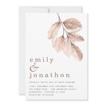 Moderne elegante Blätter Hochzeit