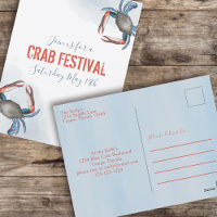 Moderne Elegante Blaue Krabbe Minimalistisch Wasse