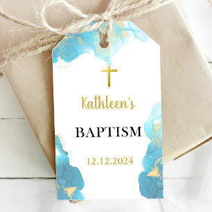 Moderne elegante Blaue Taufe Geschenkanhänger