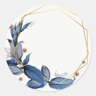 Moderne elegante blaue und goldene runder aufkleber