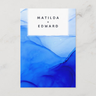 moderne elegante blaue und weiße Hochzeit Begleitkarte