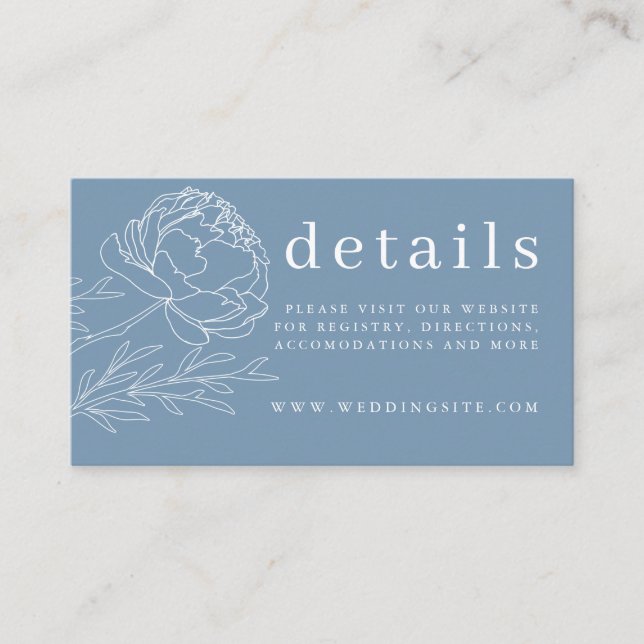 Moderne Elegante Blauer Blumenzwiebeln Detail  Begleitkarte (Vorderseite)